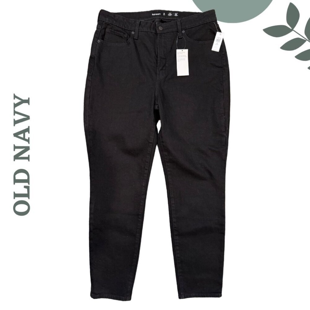 Old Navy High-Rise O.G. Straight Jeans | Black | Size 14 Tall